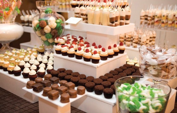 Many weddings now feature a dessert buffet The couple can have a classic 